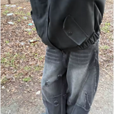Black jeans ultra wide